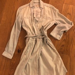 DVF x Current Elliot denim wrap dress